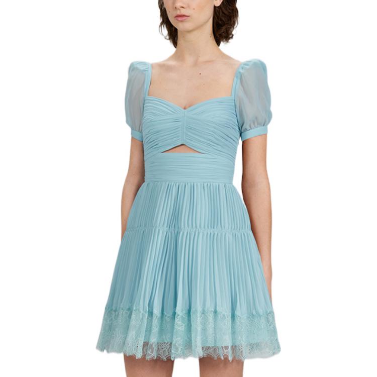 (Women) Self-Portrait SS22 Puff Sleeve Lace Princess Short Dress - Misty Blue () SWF333Y06500 圖 4