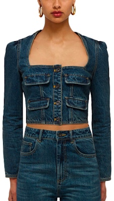 (W) Self-Portrait SS22 方領口袋牛仔外套 女款 藍色 SWF331C01600 Order (W) Self-Portrait SS22 方領口袋牛仔外套 女款 藍色 SWF331C01600