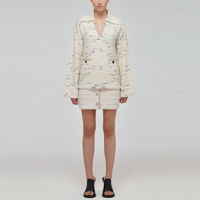 (W) Self-Portrait SS22 條紋V領長袖針織毛衣 女士 米色 SWF332M07600 Shop (W) Self-Portrait SS22 條紋V領長袖針織毛衣 女士 米色 SWF332M07600