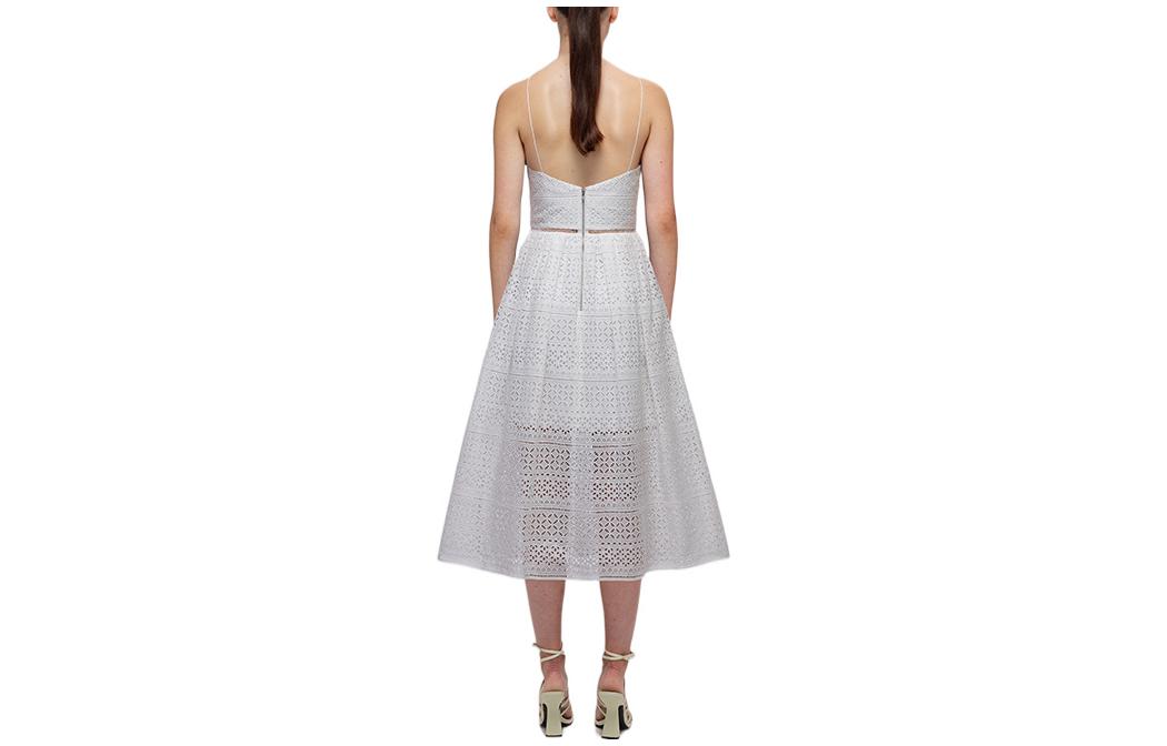 Lookbook (W) Self-Portrait SS22白色花卉幾何蕾絲無袖中長裙 女裝 SWF332Y20900