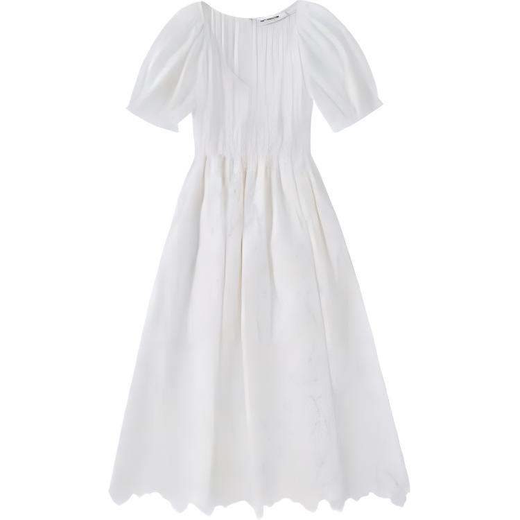 Lookbook (W) Vestido Corto Blanco Self-Portrait SS23 con Mangas Abullonadas. SWF341Y06000