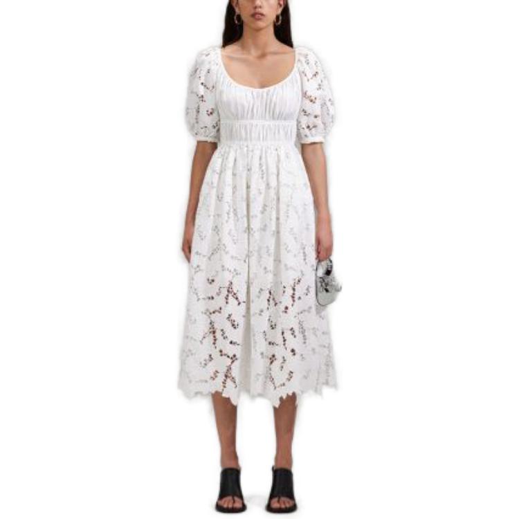 Purchase (W) Vestido Corto Blanco Self-Portrait SS23 con Mangas Abullonadas. SWF341Y06000