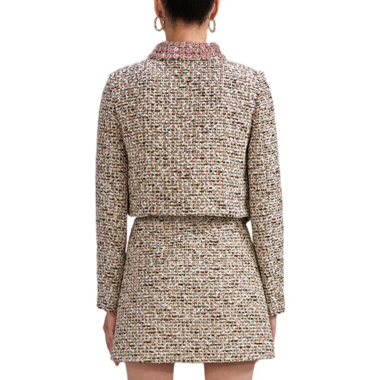 (Women) Self-Portrait SS23  Tweed Coat with Contrast Trim in Gray/Red Pink. SWF341T00800 圖 4