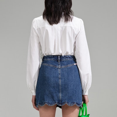 (W) Self-Portrait SS23 白色蕾絲長袖襯衫配蝴蝶結細節 SWF341C01300 Shop (W) Self-Portrait SS23 白色蕾絲長袖襯衫配蝴蝶結細節 SWF341C01300