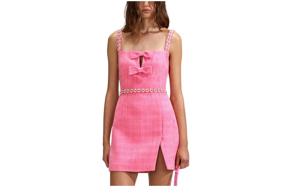 Order (W) Vestido Mini Ajustado a Cuadros con Lazo y Diamantes SS23 de Self-Portrait SWF342Y19100