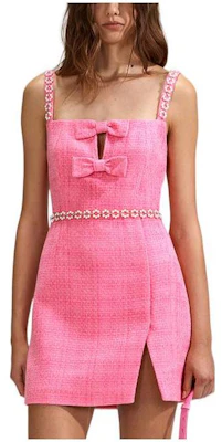 (W) Vestido Mini Ajustado a Cuadros con Lazo y Diamantes SS23 de Self-Portrait SWF342Y19100 Order (W) Vestido Mini Ajustado a Cuadros con Lazo y Diamantes SS23 de Self-Portrait SWF342Y19100