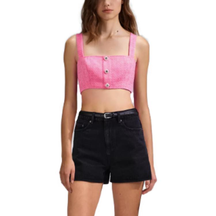 Lookbook (W) Self-Portrait SS23 Camisole Pendek Wanita - Gaya Pink Inspirasi Chanel SWF342B00300