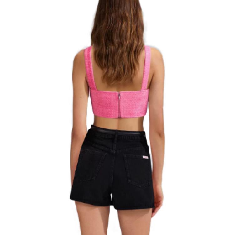 Shop (W) Self-Portrait SS23 Camisole Pendek Wanita - Gaya Pink Inspirasi Chanel SWF342B00300