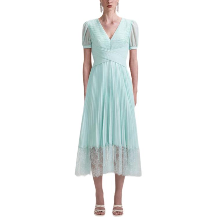 (Women) Self-Portrait SS23 Elegant Lace Short Sleeve Evening Party Dress for Women. SWF343Y04600 圖 5