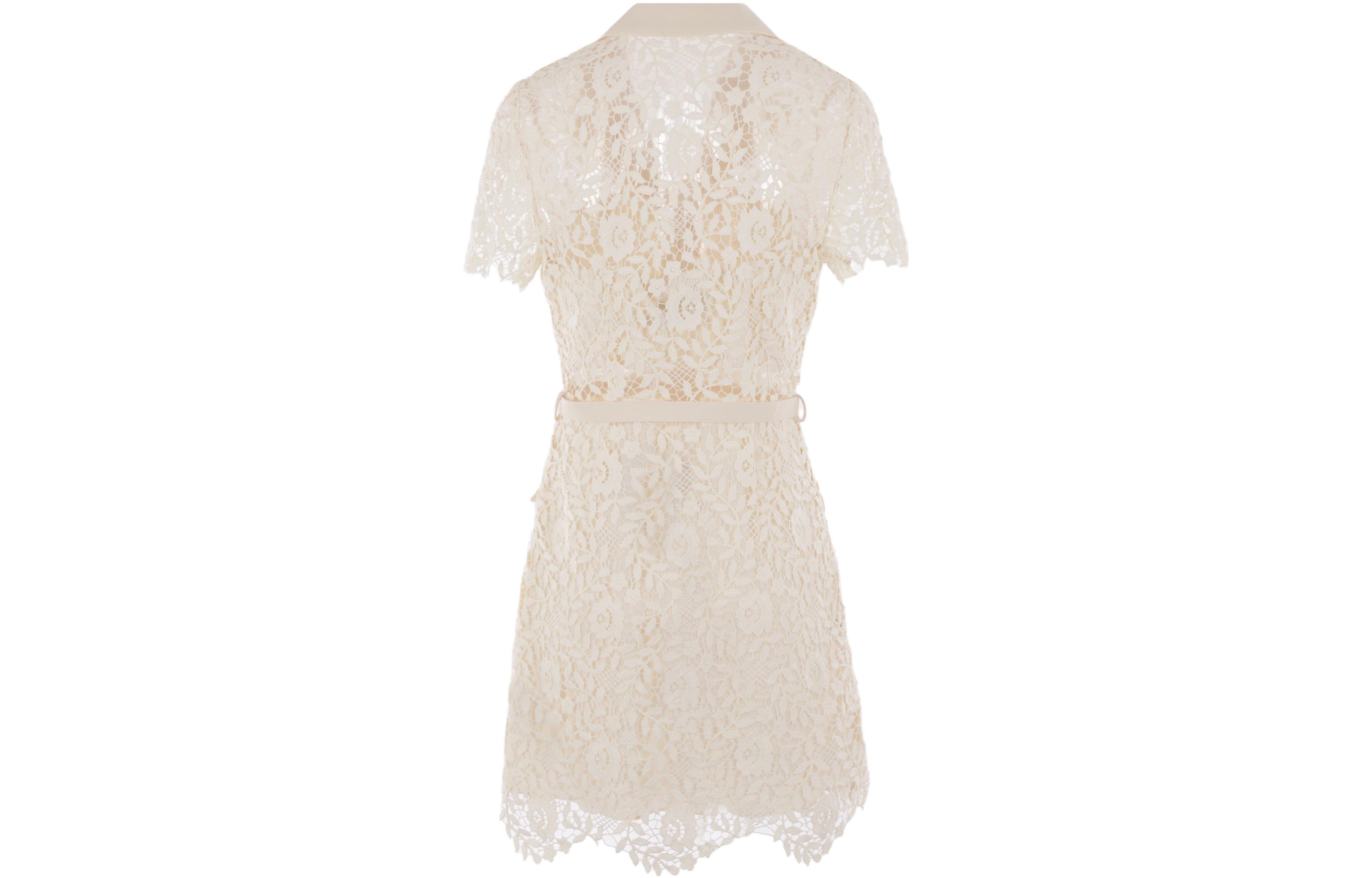 (Women) Self-Portrait SS23 Floral Lace Polo Collar White Midi Dress for Women - Off-White SS23114SCCREAM 圖 3