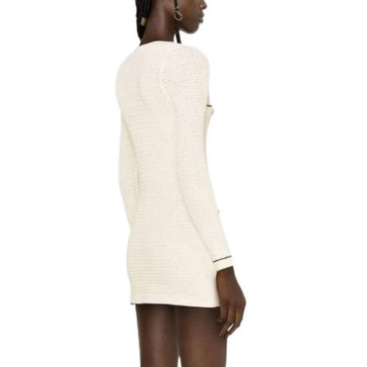 Sizing (W) Self-Portrait SS23 法式條紋扣子優雅長袖連衣裙 女士 SWF341M03100004