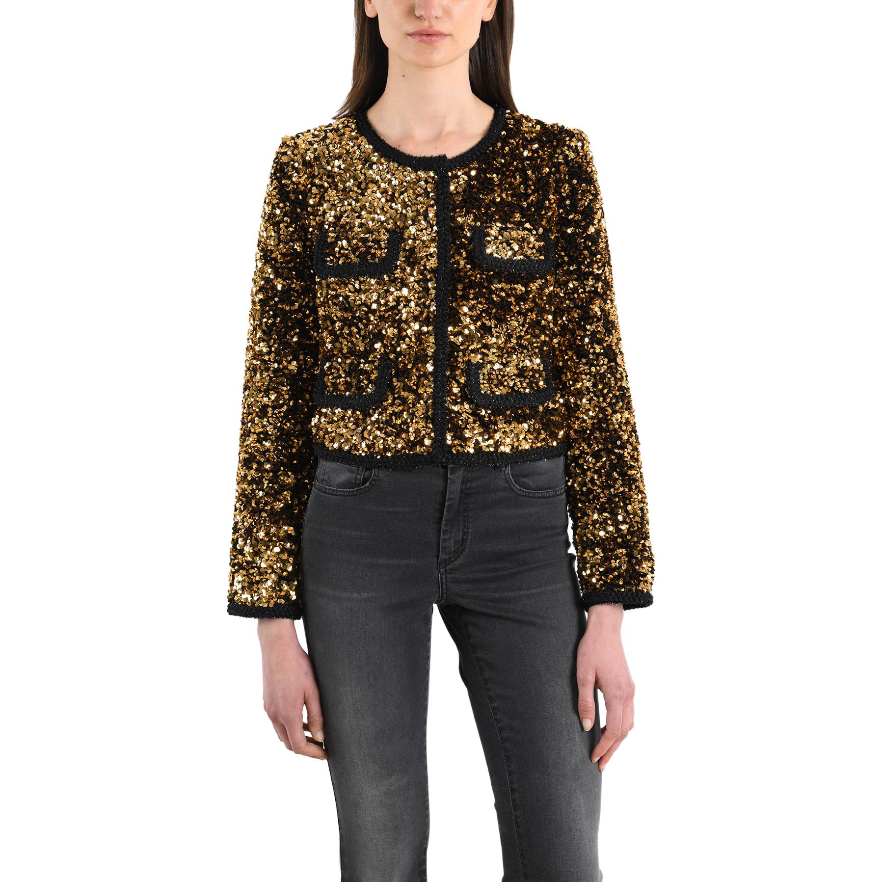 Lookbook (W) Self-Portrait SS23 金色亮片長袖女外套 SWF343T00300