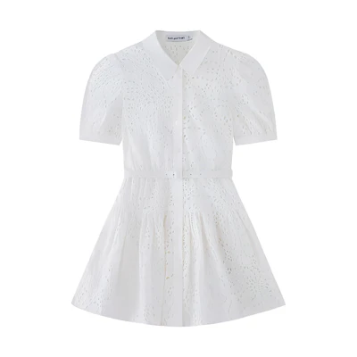 (Women) Self-Portrait SS23 Lace Puff Sleeve Elegant Princess Evening Dress for Women SWF342Y17800