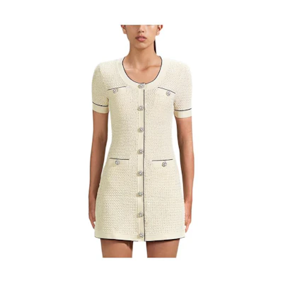 (Women) Self-Portrait SS23 Lunar New Year Elegant Short-Sleeve A-Line Dress for Women SWF341M02900