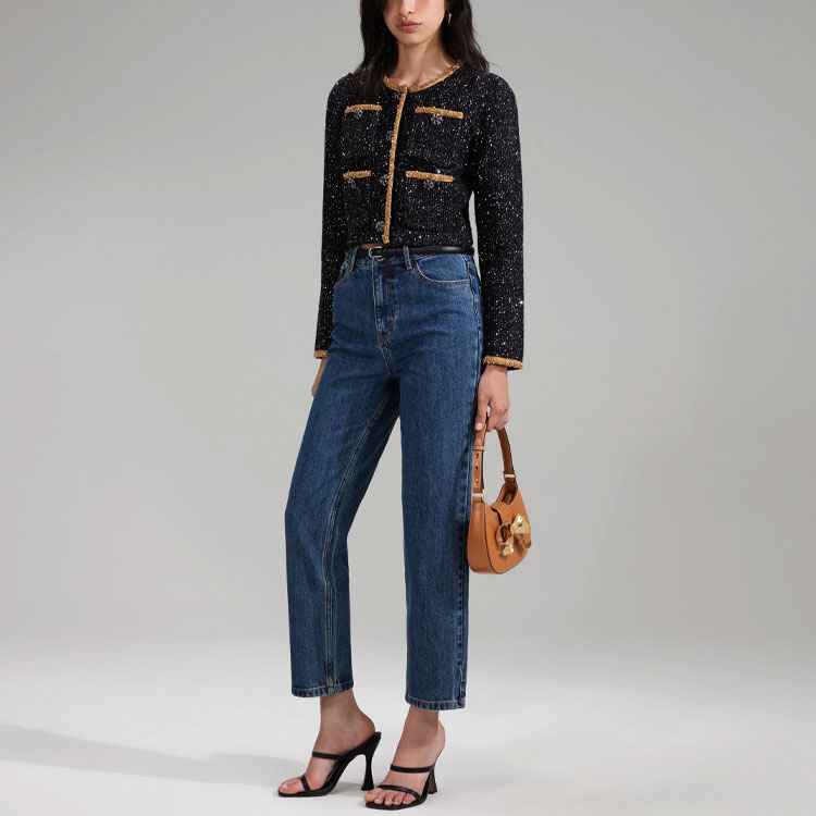 Lookbook (W) Self-Portrait SS23農曆新年亮片刺繡黑色修身外套 女款 RS23-037JS