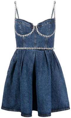 (W) Self-Portrait SS23 海军蓝水钻牛仔无袖V领修身连衣裙. SWF343Y11900574 Buy (W) Self-Portrait SS23 海军蓝水钻牛仔无袖V领修身连衣裙. SWF343Y11900574