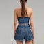 Shop (W) Top Corto Bustier Petal Denim Azul Self-Portrait SS23. SWF341B00200