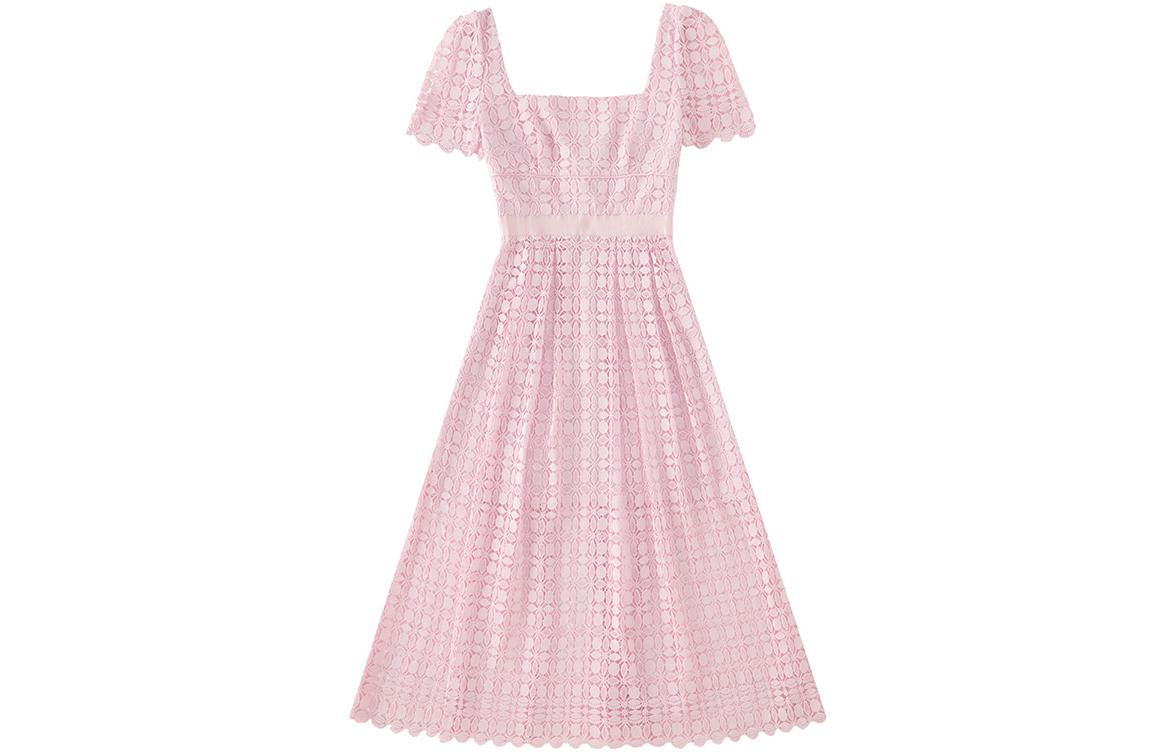 (Women) Self-Portrait SS23 Pink Puff Sleeve Square Neck Midi Dress for Women. SWF341Y05400 圖 2