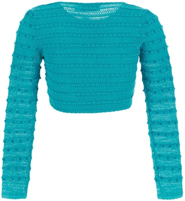 (W) Self-Portrait SS23 藍色透明針織短版開襟衫長袖 180JAGREEN Shop (W) Self-Portrait SS23 藍色透明針織短版開襟衫長袖 180JAGREEN