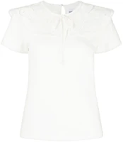 (Women) Self-Portrait SS23 Solid Bow Short-Sleeve Tee White () RS23109TW (Women) Self-Portrait SS23 Solid Bow Short-Sleeve Tee White () RS23109TW