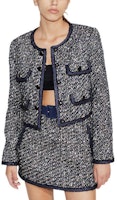 (Women) Self-Portrait SS23 Tweed Sequin Cropped Jacket - Mixed Black SWF341T00300 (Women) Self-Portrait SS23 Tweed Sequin Cropped Jacket - Mixed Black SWF341T00300