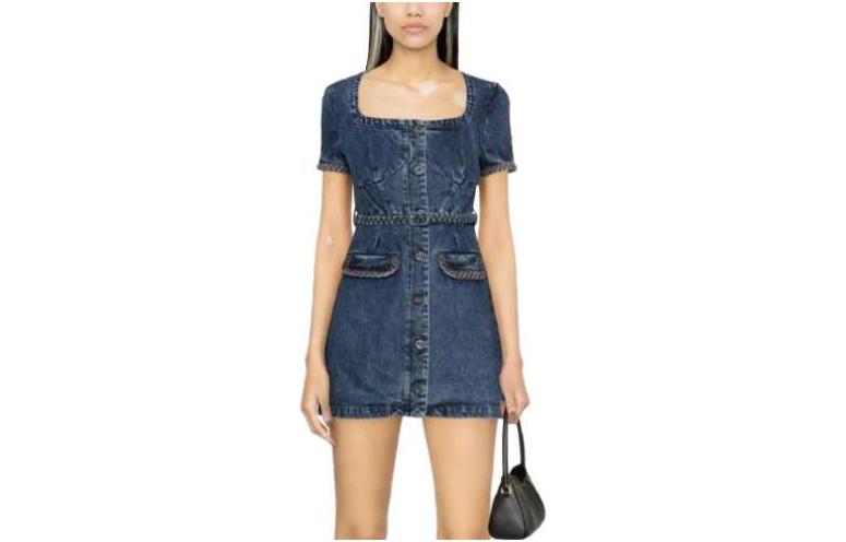 (Women) Self-Portrait SS23 Washed Denim Short Princess Dress - Elegant Evening Wear. SWF342Y18600 圖 2