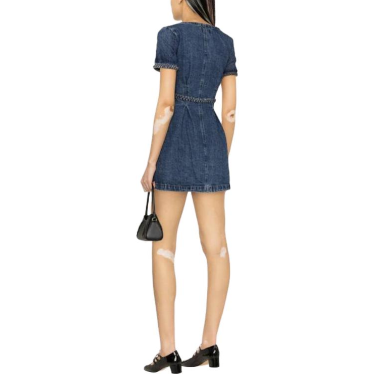 (Women) Self-Portrait SS23 Washed Denim Short Princess Dress - Elegant Evening Wear. SWF342Y18600 圖 6