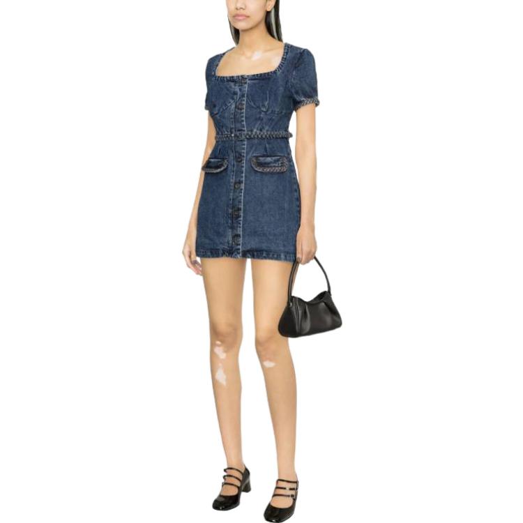 (Women) Self-Portrait SS23 Washed Denim Short Princess Dress - Elegant Evening Wear. SWF342Y18600 圖 7