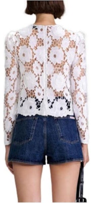 (W) Self-Portrait SS23 Baju Putih Bunga Lengan Panjang Wanita. SWF342C03000 Lookbook (W) Self-Portrait SS23 Baju Putih Bunga Lengan Panjang Wanita. SWF342C03000