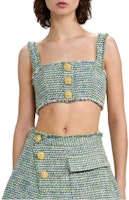 (Women) Self-Portrait Striped Crop Camisole Women’s Light Green Top SWF333C01400 (Women) Self-Portrait Striped Crop Camisole Women’s Light Green Top SWF333C01400