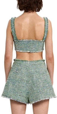 (W) Self-Portrait Atasan Wanita Crop Camisole Garis Hijau Muda SWF333C01400 Shop (W) Self-Portrait Atasan Wanita Crop Camisole Garis Hijau Muda SWF333C01400