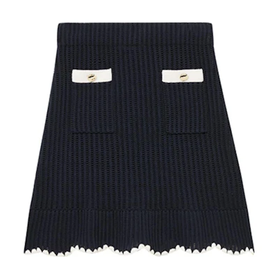 (Women) Self-Portrait Stylish Versatile Casual Skirt in Navy Blue. SWF353M00800