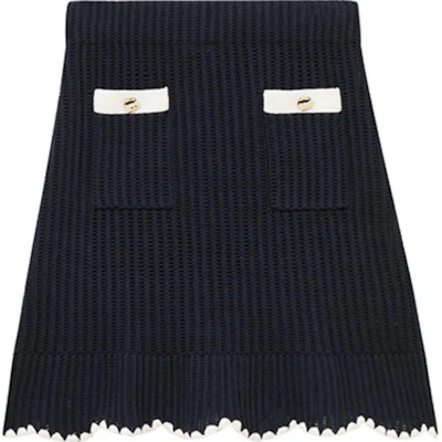 (Women) Self-Portrait Stylish Versatile Casual Skirt in Navy Blue. SWF353M00800 Order (Women) Self-Portrait Stylish Versatile Casual Skirt in Navy Blue. SWF353M00800