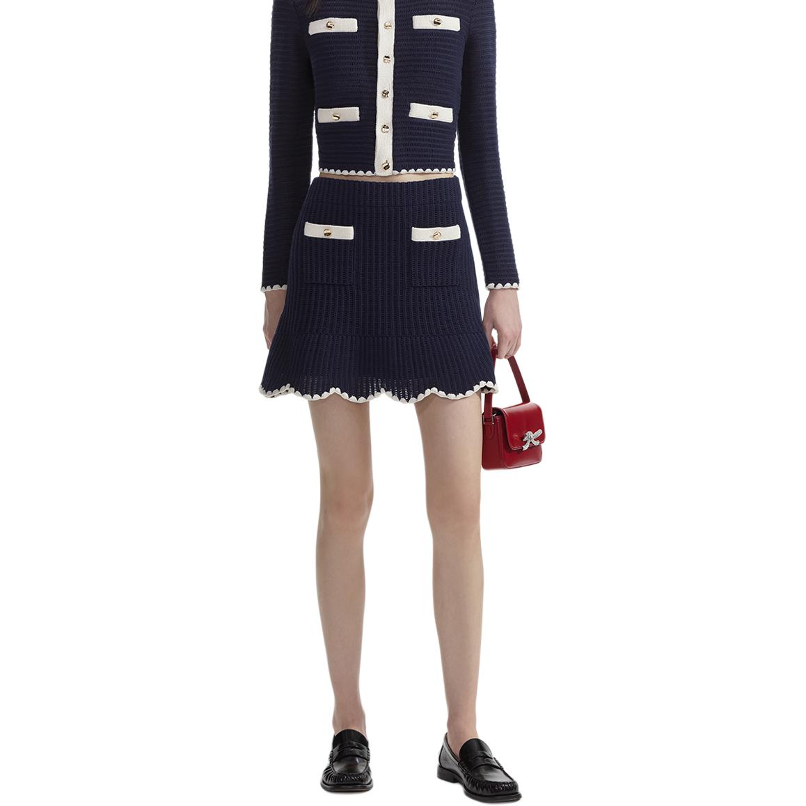 (Women) Self-Portrait Stylish Versatile Casual  Skirt in Navy Blue. SWF353M00800 圖 4