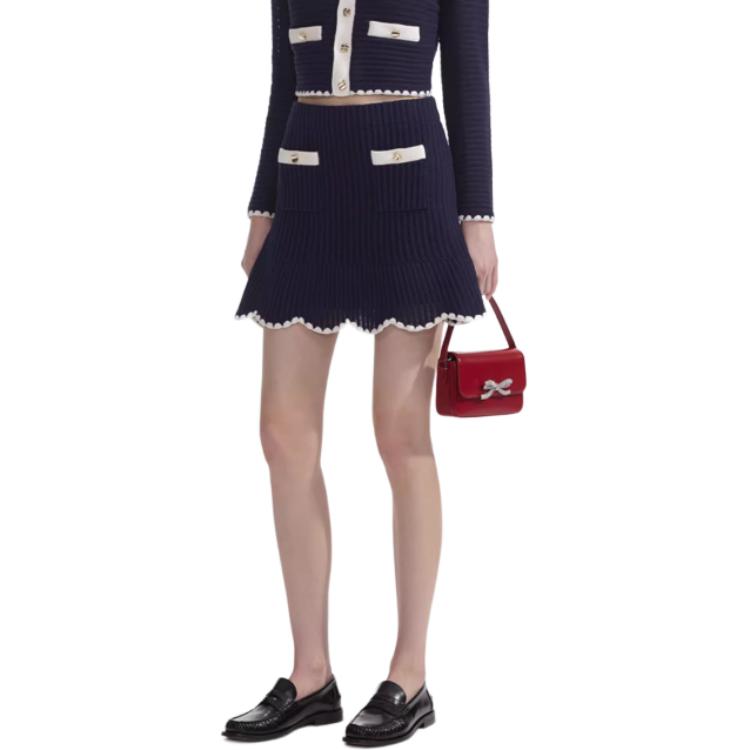 (Women) Self-Portrait Stylish Versatile Casual  Skirt in Navy Blue. SWF353M00800 圖 5