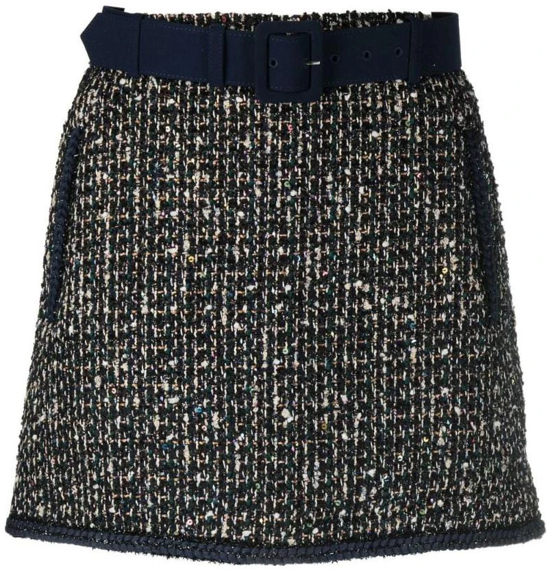 women-self-portrait-tweed-belted-mini-skirt-fashion-casual-dress-rs-23-019-sk