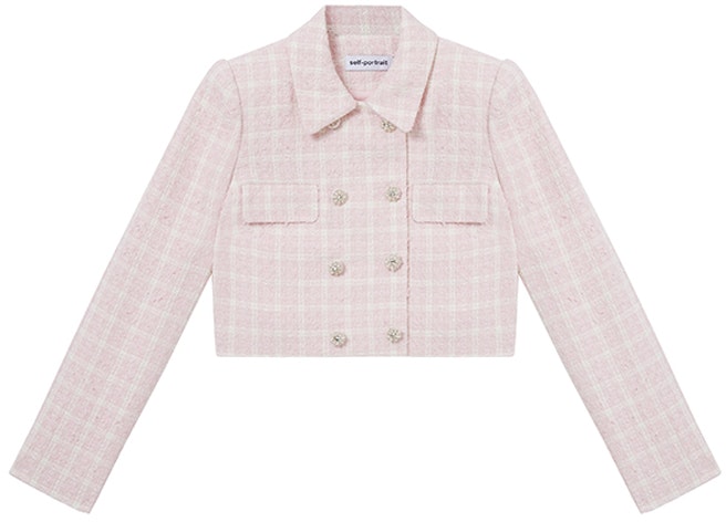 women-self-portrait-tweed-collar-jacket-red-pink-check-blazer-swf-352-t01900