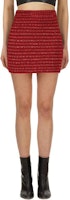 (Women) Self-Portrait Tweed Plaid High-Waist A-Line Mini Skirt - Wine Red Holiday Edition. SWF204M11400 (Women) Self-Portrait Tweed Plaid High-Waist A-Line Mini Skirt - Wine Red Holiday Edition. SWF204M11400