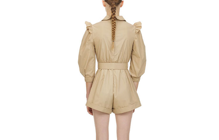 Lookbook (W) Self-Portrait 女士V领高腰连体裤 卡其色 SWF202K05100