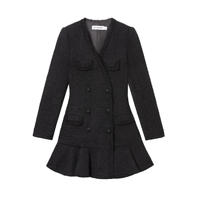 (Women) Self-Portrait V-Neck Long Sleeve Dress Women Classic Black. SWF344Y15300