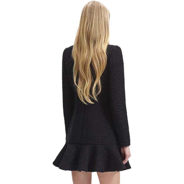 Shop (W) Self-Portrait V領長袖連衣裙 女士 經典黑色. SWF344Y15300