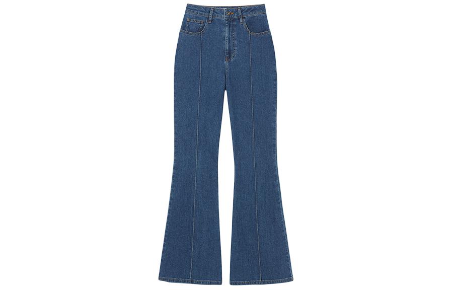 (Women) Self-Portrait Vintage Wash Flared Denim Jeans  Blue SWF352K02300