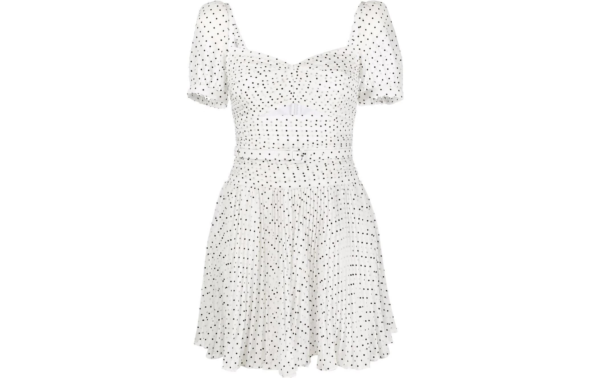 (Women) Self-Portrait White Polka Dot Puff Sleeve Elegant Slim Fit Short Dress Women SWF332Y15800096 圖 2