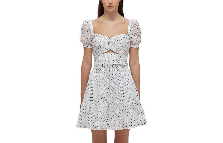 (Women) Self-Portrait White Polka Dot Puff Sleeve Elegant Slim Fit Short Dress Women SWF332Y15800096 圖 3