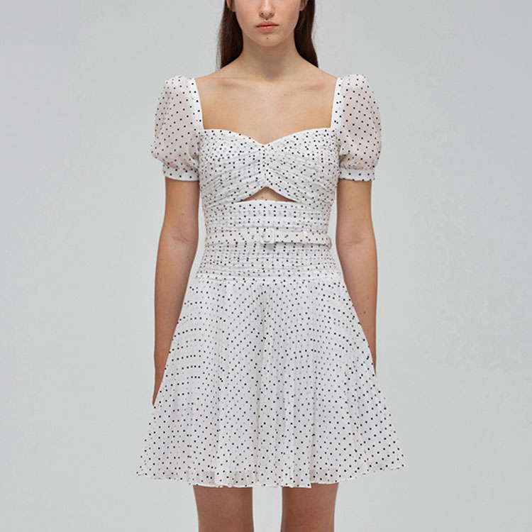 (Women) Self-Portrait White Polka Dot Puff Sleeve Elegant Slim Fit Short Dress Women SWF332Y15800096 圖 5