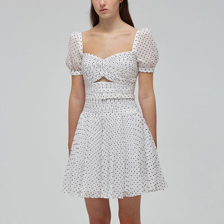 (Women) Self-Portrait White Polka Dot Puff Sleeve Elegant Slim Fit Short Dress Women SWF332Y15800096 圖 7