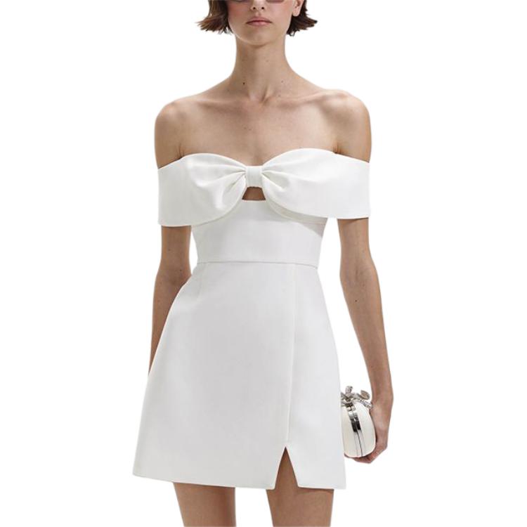 (Women) Self-Portrait Women’s Off-Shoulder Slim Fit Sleeveless Dress in Pure White SWF352Y21700 圖 3