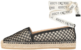 (Women) SERGIO ROSSI 'Black Mesh Espadrille Flats' A98530MFI5484101000 (Women) SERGIO ROSSI 'Black Mesh Espadrille Flats' A98530MFI5484101000