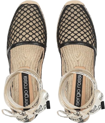 (W) SERGIO ROSSI 'Flat Espadrille Jaring Hitam' A98530MFI5484101000 Lookbook (W) SERGIO ROSSI 'Flat Espadrille Jaring Hitam' A98530MFI5484101000