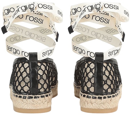 (W) 女性用 SERGIO ROSSI「ブラックメッシュエスパドリーユフラット」A98530MFI5484101000 A98530MFI5484101000 Shop (W) 女性用 SERGIO ROSSI「ブラックメッシュエスパドリーユフラット」A98530MFI5484101000 A98530MFI5484101000